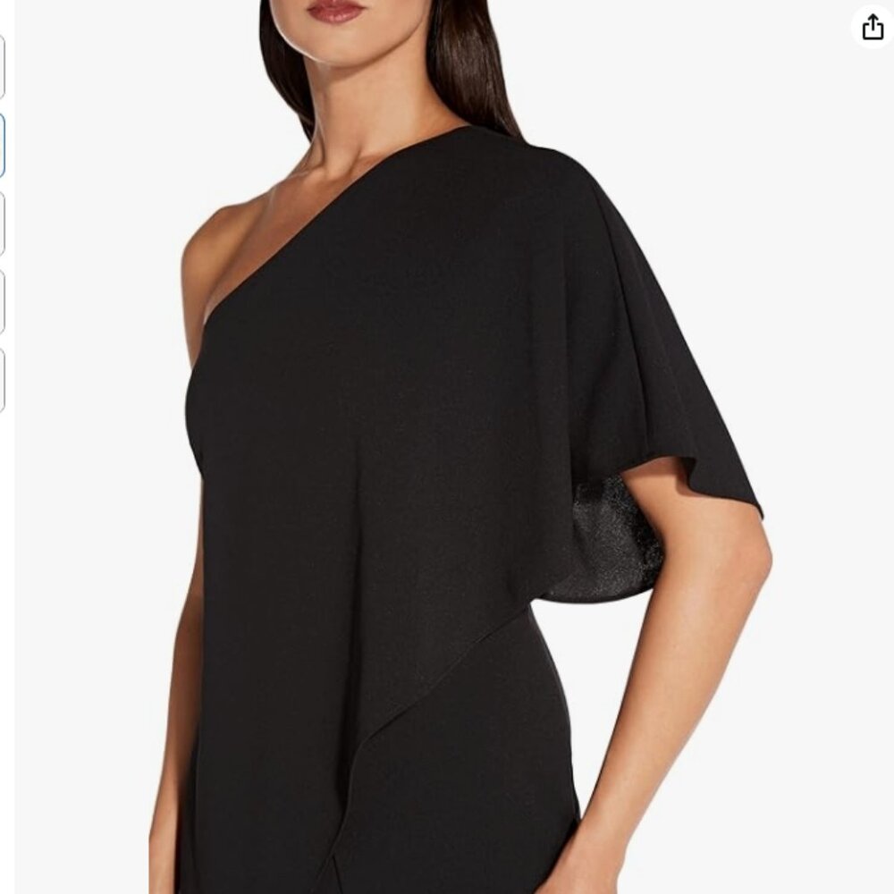 ADRIANNA PAPELL Black One-Shoulder Jumpsuit | 8 - Picture 2 of 15